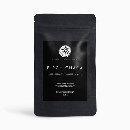 Polvo de bienestar del microbioma Chaga de abedul