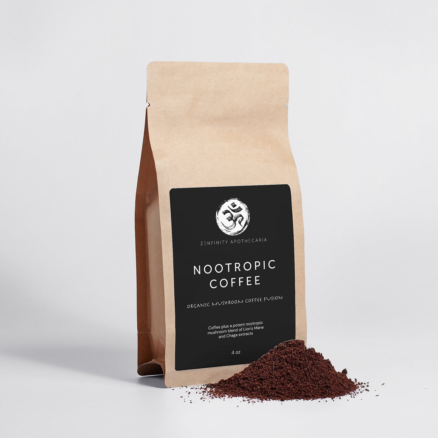 Fusión de hongos y café nootrópico - Melena de león y Chaga 4oz