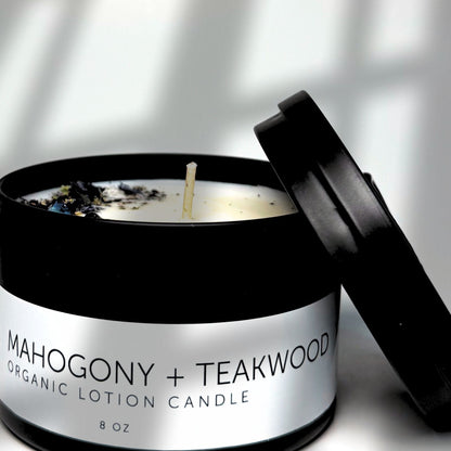 Mahogany + Teakwood Organic Lotion Candle 8 oz